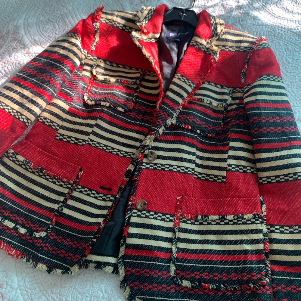 Stylish Red and Black Women's Jacket - Picture 3 of 8